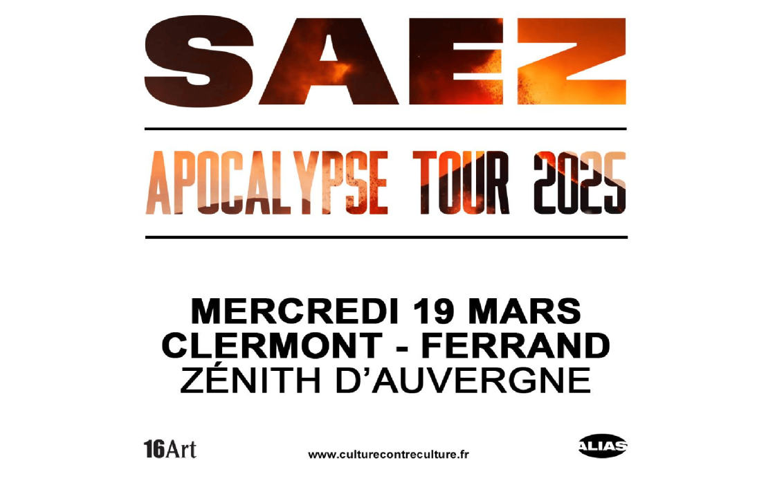 © Saez : Apocalypse Tour 2025 | Zénith d'Auvergne